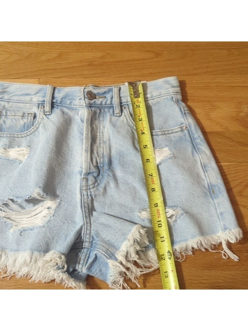 PacSun High Rise Jean Shorts Button Fly Size 25 - Picture 11 of 12